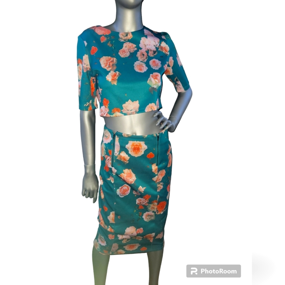 2-pc Floral Skirt Set